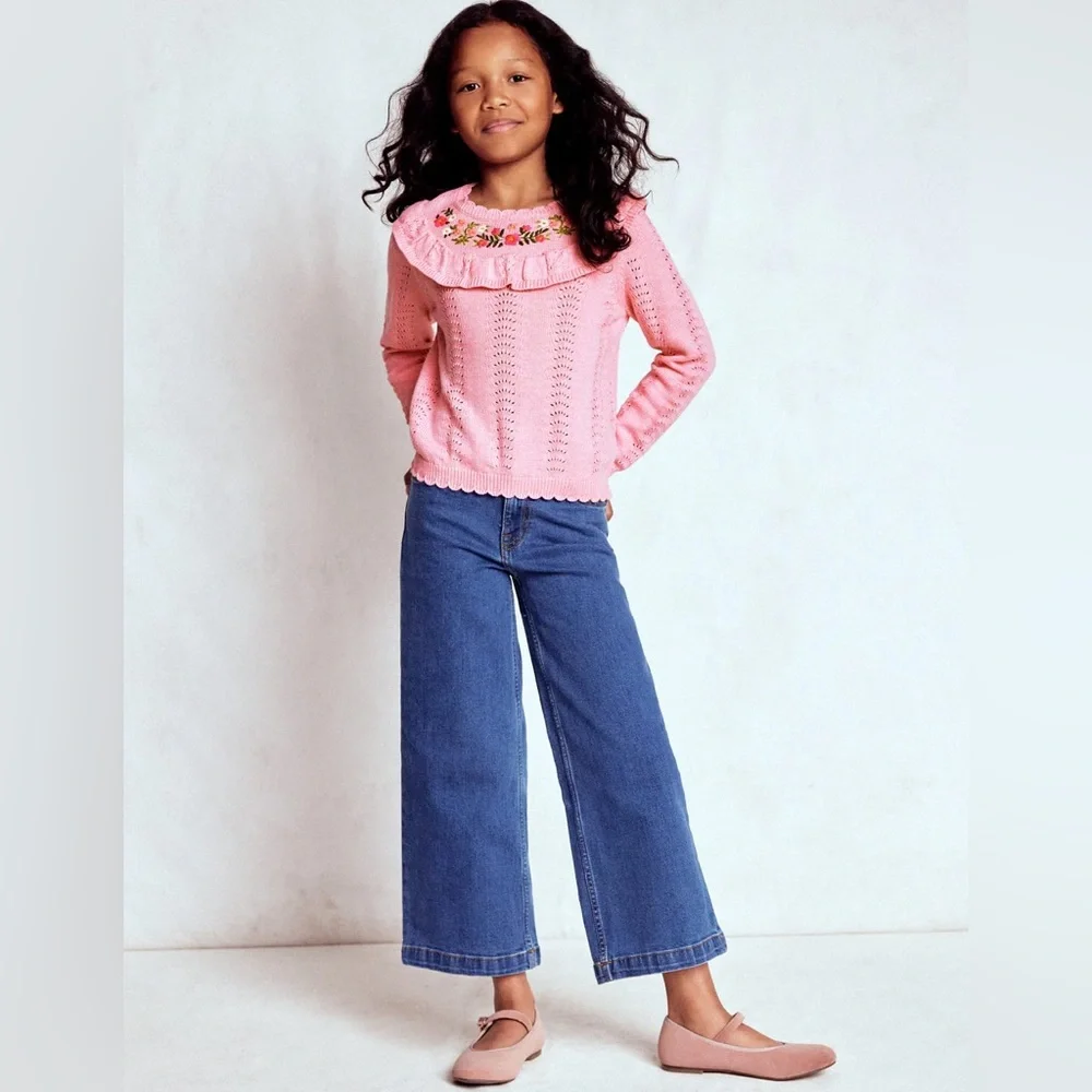 Boden Embroidered Pointelle Sweater